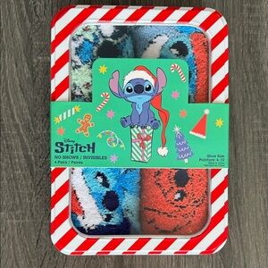 Disney Stitch Holiday No-Show Sock Set